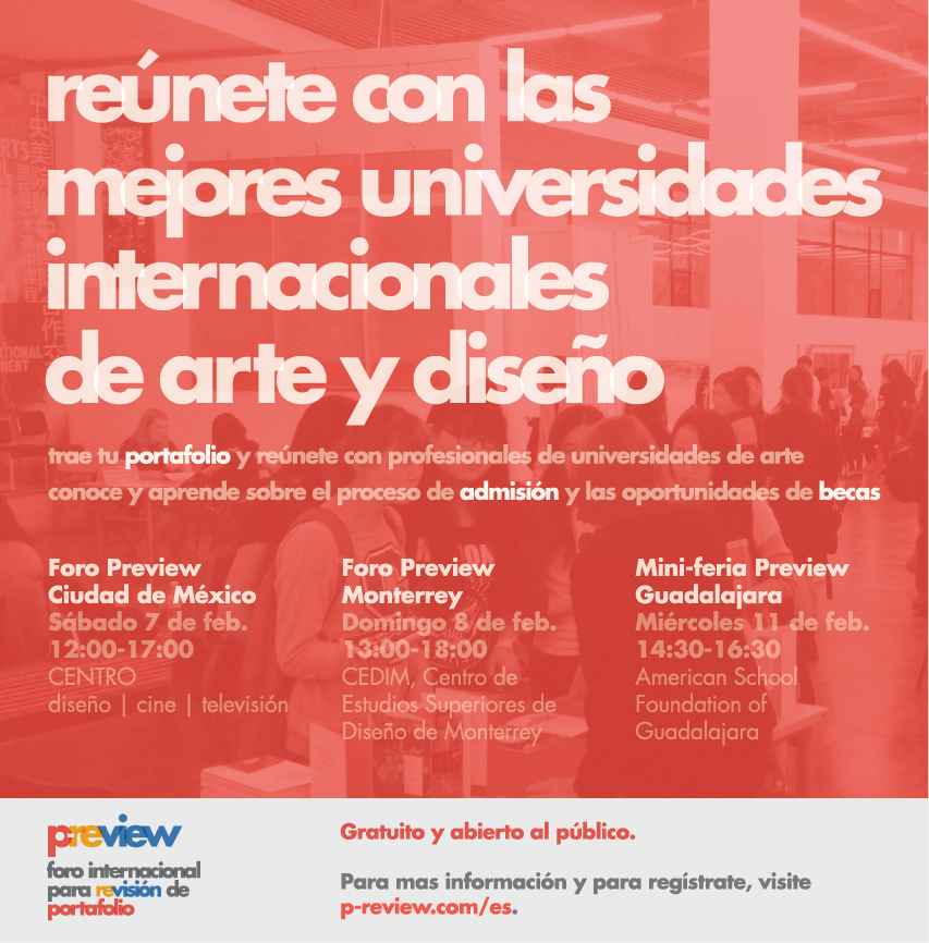 cartel Foro internacional para revisión de portafolio en México febrero del 2015