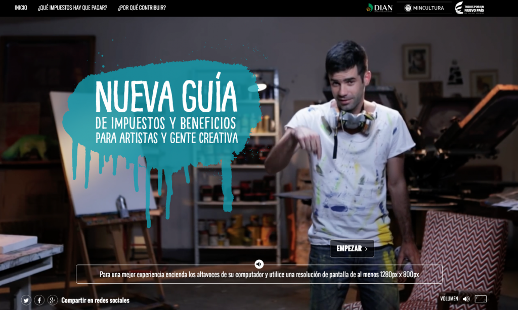 Carta al ministerio de Colombia por guia de impuestos para artistas y creadores